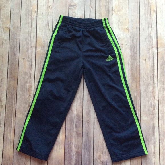 green and blue adidas pants